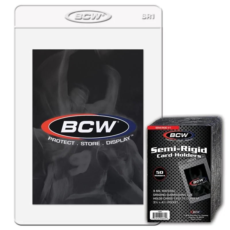 BCW Semi Rigid Card Holder #01 (Grading size (50 Packet))