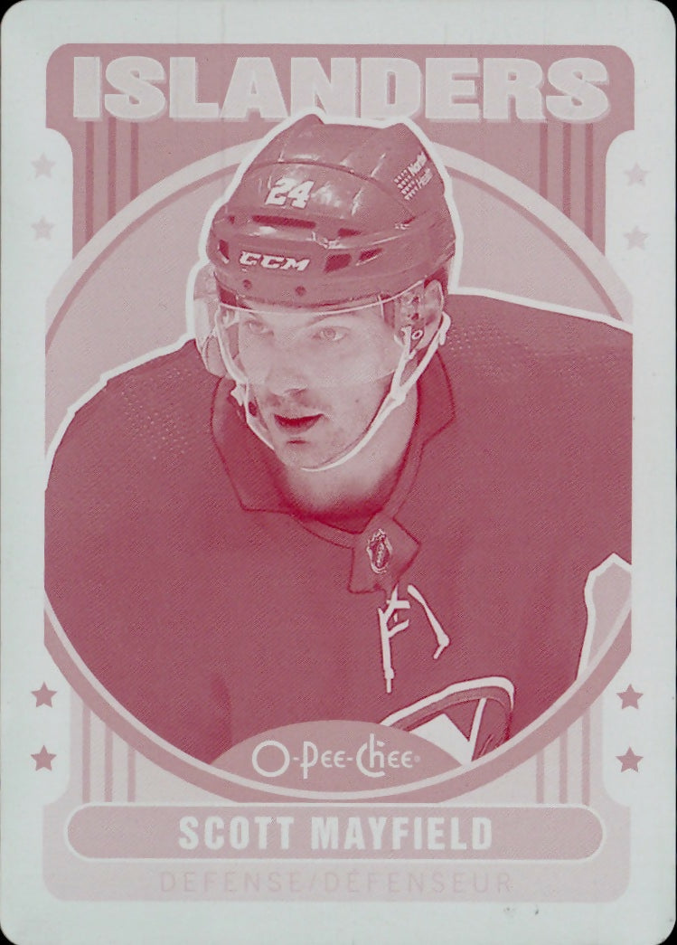 2021-22 Upper Deck O-Pee-Chee Hockey - Printing Plate - Magenta #386 Scott Mayfield - New York Islanders