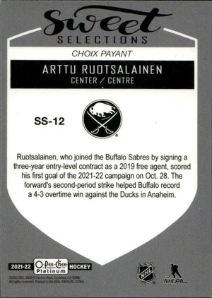 2021-22 Upper Deck O-Pee-Chee Platinum - Sweet Selections #S-12 Arttu Ruotsalainen - Buffalo Sabres - B