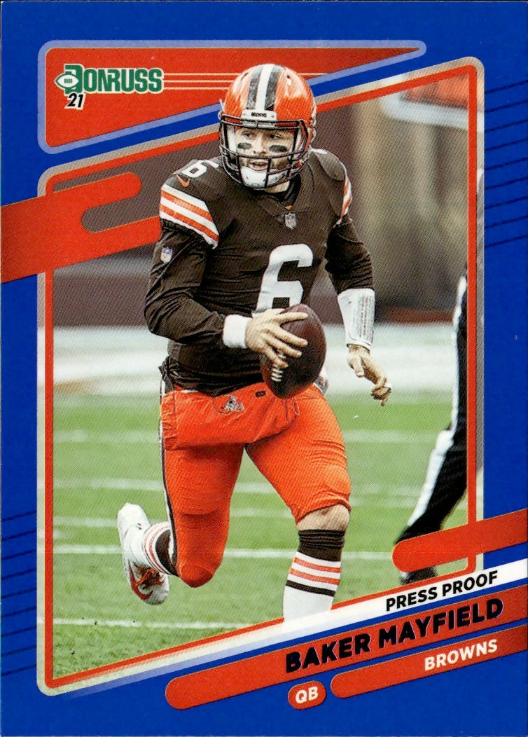 2021 Donruss Press Proof Blue #195 Baker Mayfield Cleveland Browns