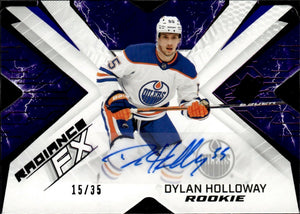 2022-23 Upper Deck SPX Hockey -  Radiance F:X - Purple Auto :35 #RFX-63 Dylan Holloway - Edmonton Oilers - A