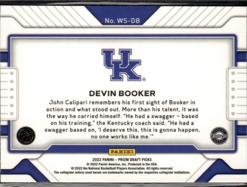 2022 Panini Prizm Draft Picks Basketball - Widescreen #WS-DB Devin Booker - Kentucky - B