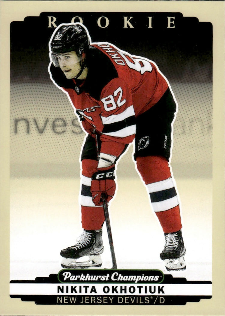 2022-23 Upper Deck Parkhurst Champions - Base - Rookie #281 Nikita Okhotiuk - New Jersey Devils