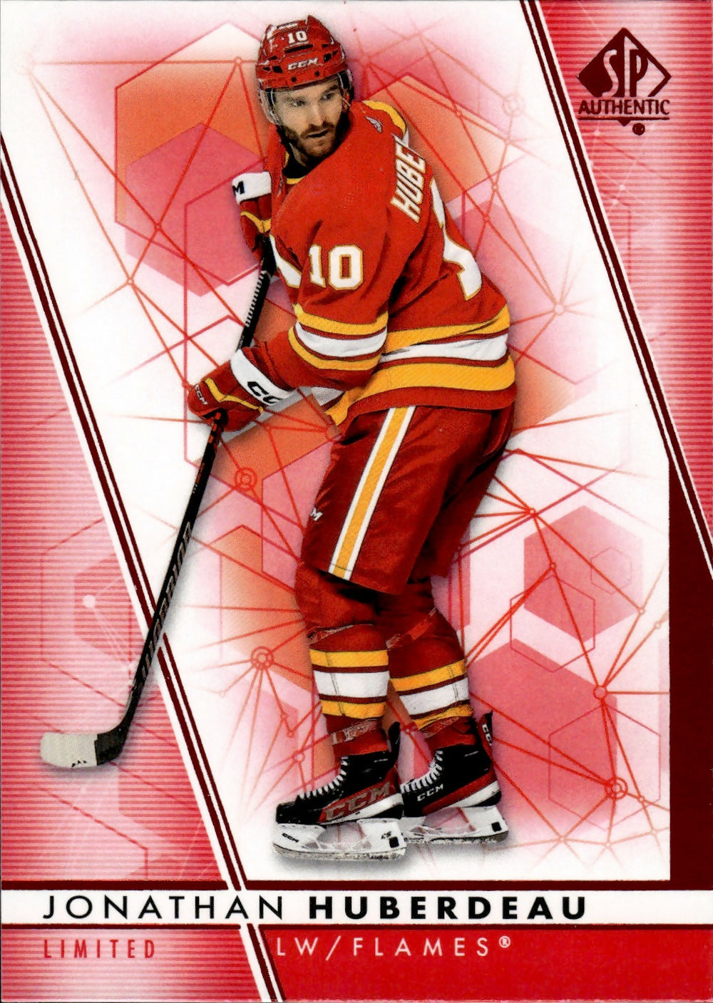 2022-23 Upper Deck SP Authentic Hockey - Base - Limited Red #11 Jonathan Huberdeau - Calgary Flames