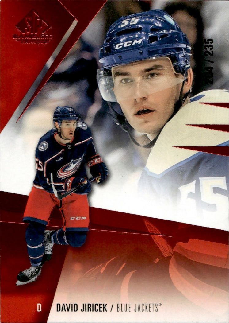 2023-24 Upper Deck SP Game Used Hockey - Base - Red :235 #94 David Jiricek - Columbus Blue Jackets - A