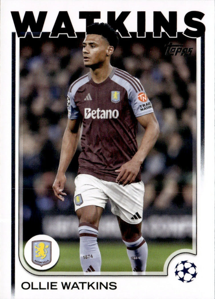 2024-25 Topps UEFA Club Competitions - Base #33 Ollie Watkins - Aston Villa - A