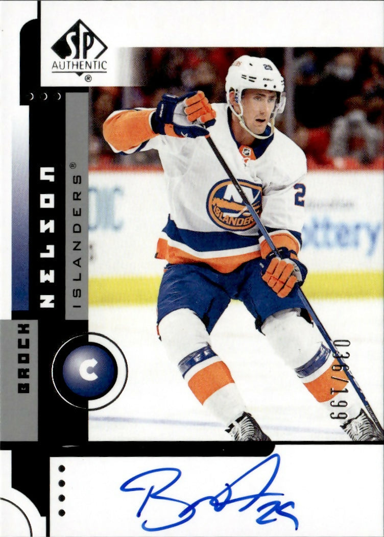 2021-22 Upper Deck SP Authentic Hockey - 2001-02 Retro Autographs :199 #01RA-BN Brock Nelson - New York Islanders - A