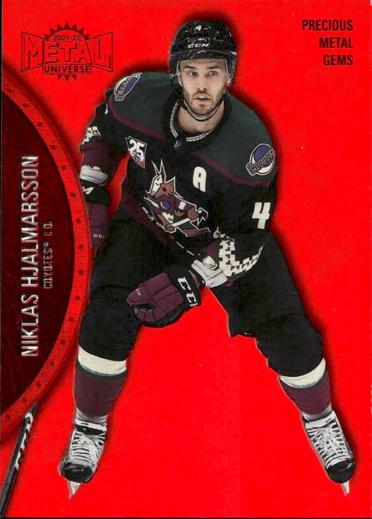 2021-22 Upper Deck Skybox Metal Universe - Base - Precious Metal Gems - Red :100 #6 Niklas Hjalmarsson - Arizona Coyotes - A