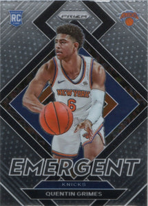 2021-22 Panini Prizm Basketball - Emergent # 19 Quentin Grimes - New York Knicks