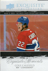 2021-22 Upper Deck Exquisite Collection Hockey - Exquisite Moments /399 #ECM-CC Cole Caufield - Montreal Canadiens