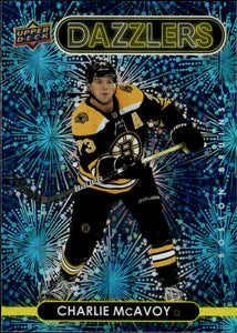 2021-22 Upper Deck Series 2 Hockey - Dazzlers - Blue #DZ-55 Charlie McAvoy - Boston Bruins - A