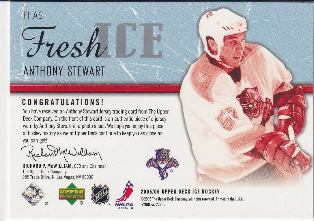 2005-06 Upper Deck Ice Fresh Ice #FI-AS Anthony Stewart Florida Panthers