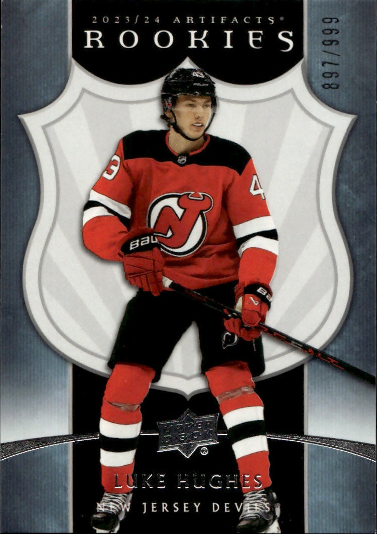2023-24 Upper Deck Artifacts Hockey - Base - Rookie :999 #6 Luke Hughes - New Jersey Devils - A