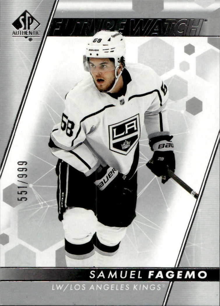 2022-23 Upper Deck SP Authentic Hockey - Base - Future Watch :999 #132 Samuel Fagemo - Los Angeles Kings - A