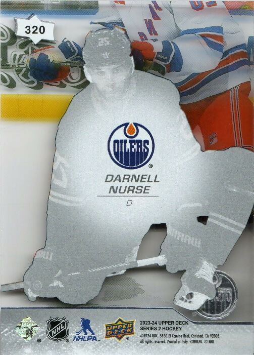 2023-24 Upper Deck Series 2 Hockey - Base - Clear Cut #320 Darnell Nurse - Edmonton Oilers