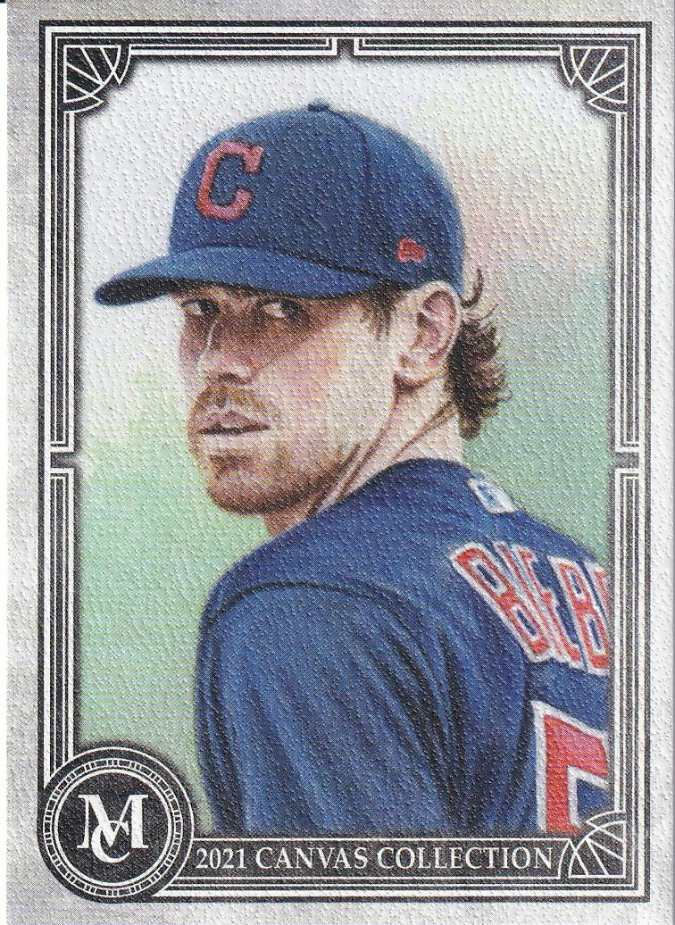 2021 Topps Museum Collection Canvas Collection Reprints #CCR-36 Shane Bieber Cleveland Indians