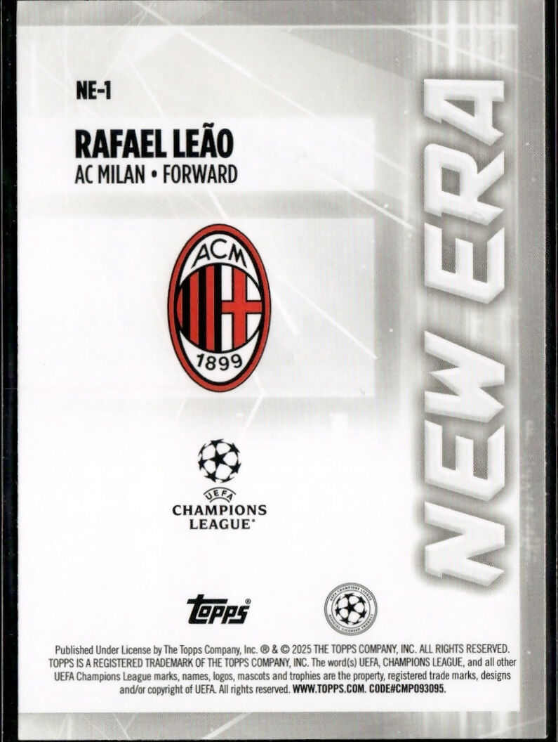 2024-25 Topps UEFA Club Competitions - New Era #NE-1 Rafael Leao - AC Milan - B
