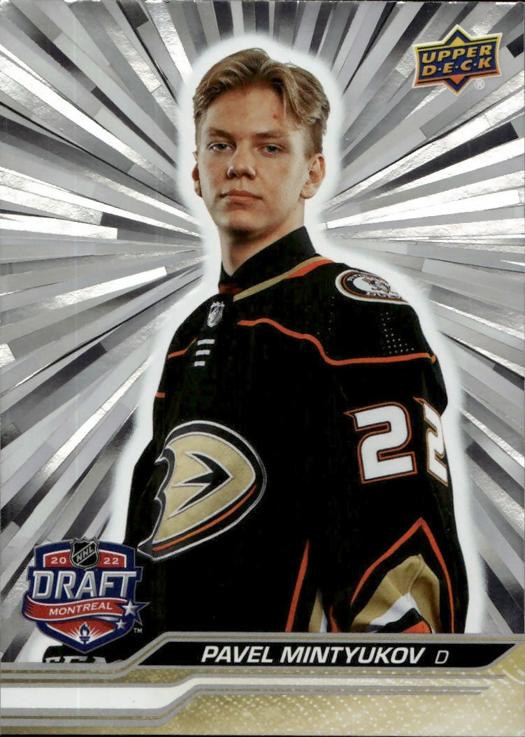 2023-24 Upper Deck Extended Series - Base - 1st Round Rookies - Outburst #731 Pavel Mintyukov - Anaheim Ducks - A
