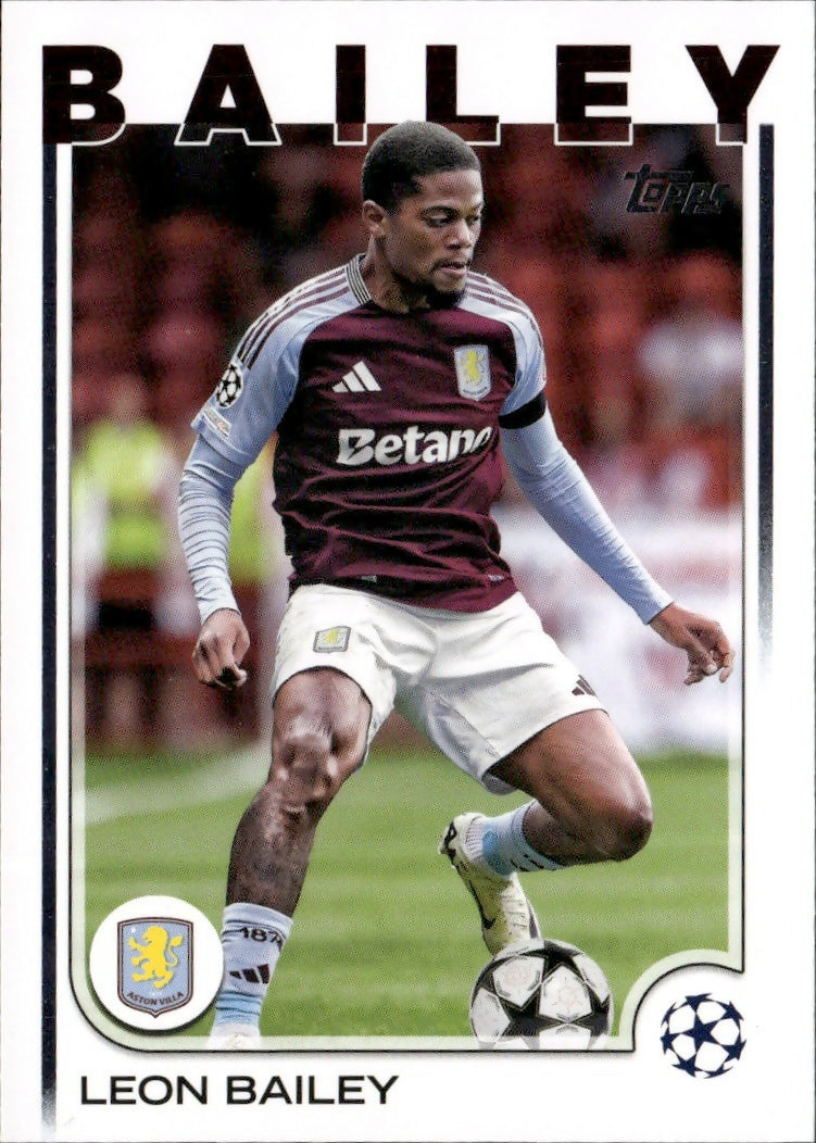 2024-25 Topps UEFA Club Competitions - Base #133 Leon Bailey - Aston Villa - A
