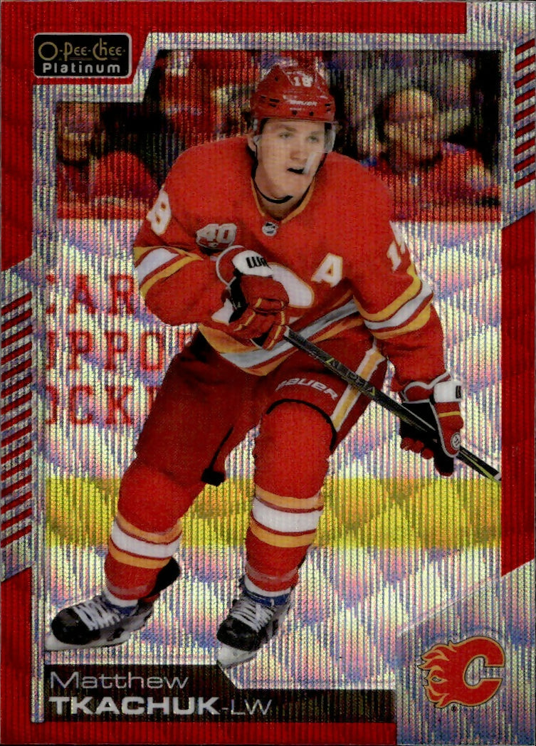 2020-21 Upper Deck O-Pee-Chee Platinum - Base - Red Surge #18 Matthew Tkachuk - Calgary Flames - A