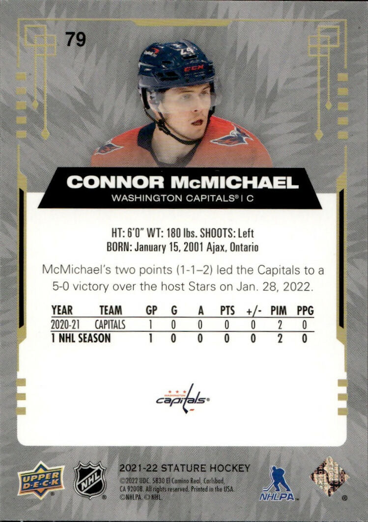 2021-22 Upper Deck Stature Hockey - Base #79 Connor McMichael - Washington Capitals - B