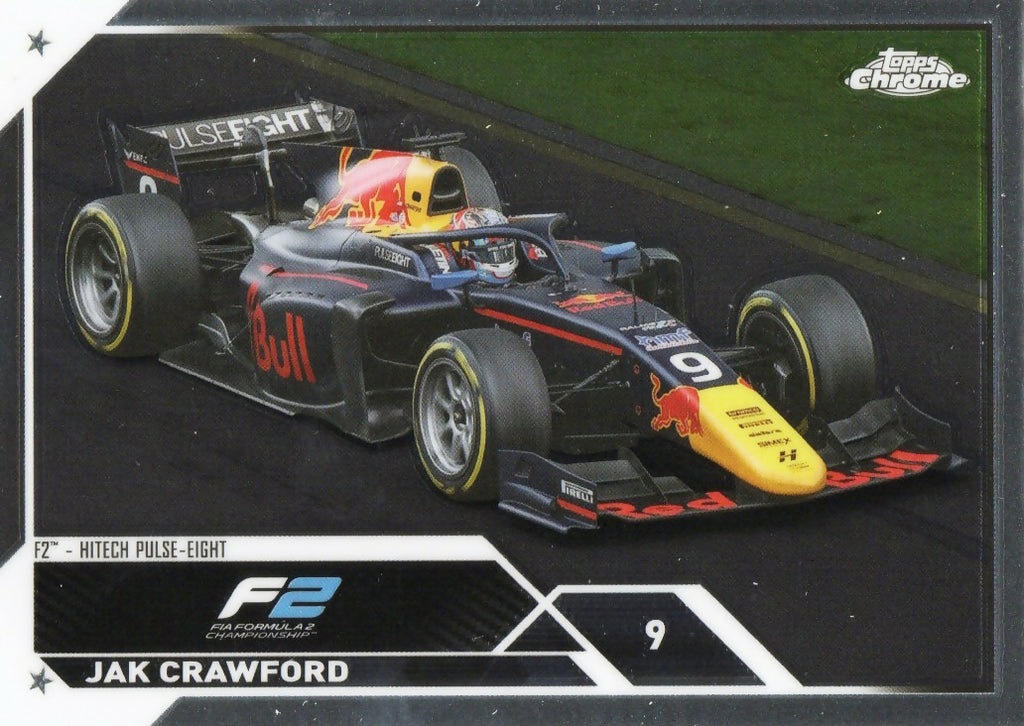 2023 Topps Chrome Formula 1 Base #128 - F2 Cars Jak Crawford - F2 Hitech Pulse-Eight - A