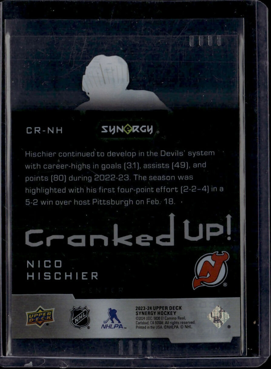 2023-24 Upper Deck Synergy Hockey - Cranked Up :849 #CR-NH Nico Hischier - New Jersey Devils - B