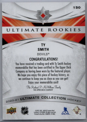 2020-21 Upper Deck Ultimate Collection Hockey #150 Ty Smith - New Jersey Devils - B