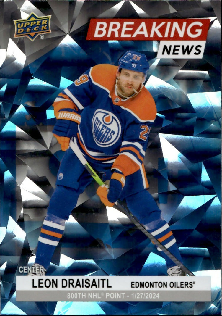 2024-25 Upper Deck Series 1 Hockey - Breaking News #BN-29 Leon Draisaitl - Edmonton Oilers - A