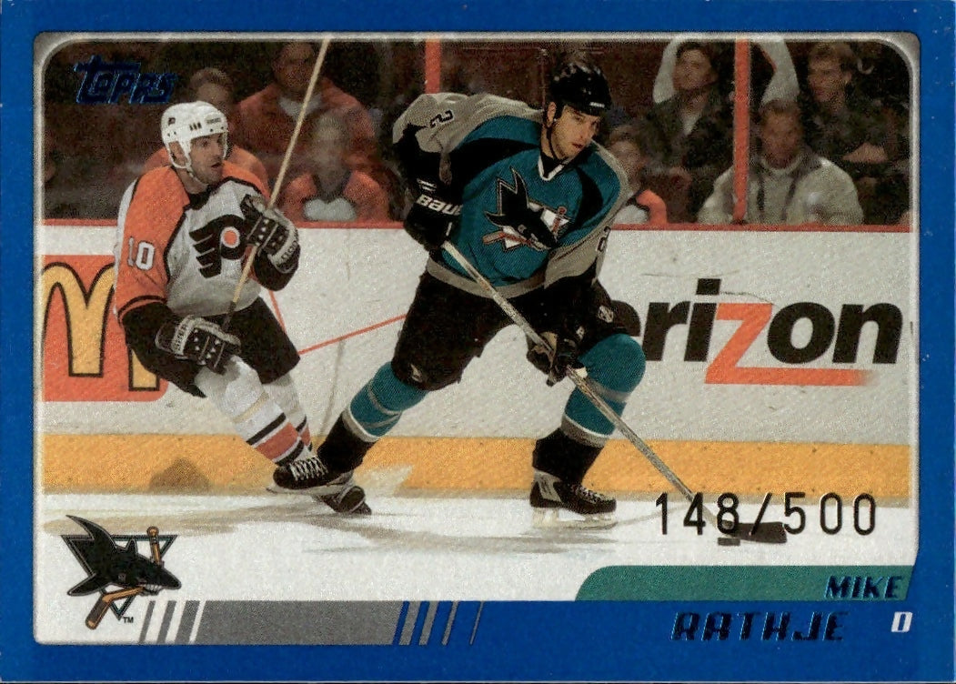 2003-04 O-Pee-Chee - Base - Blue :500 #81 Mike Rathje - San Jose Sharks - A