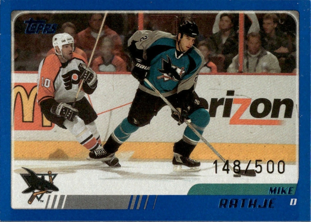 2003-04 O-Pee-Chee - Base - Blue :500 #81 Mike Rathje - San Jose Sharks - A