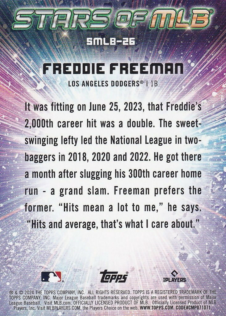2024 Topps Stars of MLB #SMLB-26 Freddie Freeman Los Angeles Dodgers