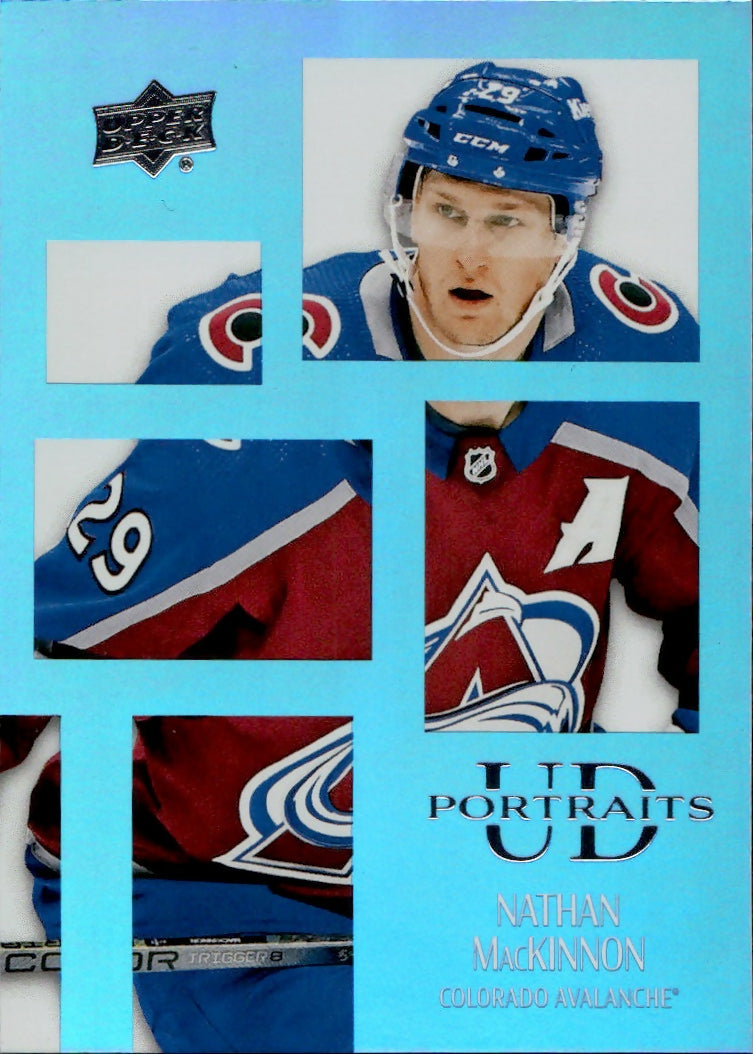 2024-25 Upper Deck Series 1 Hockey - UD Portraits #P-6 Nathan MacKinnon - Colorado Avalanche - A