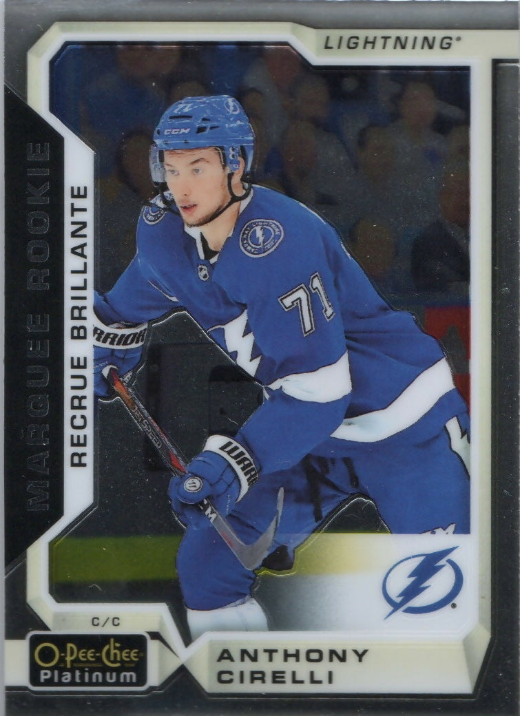 2018-19 O-Pee-Chee Platinum Hockey - Base - Marquee Rookie #154 Anthony Cirelli - Tampa Bay Lightning