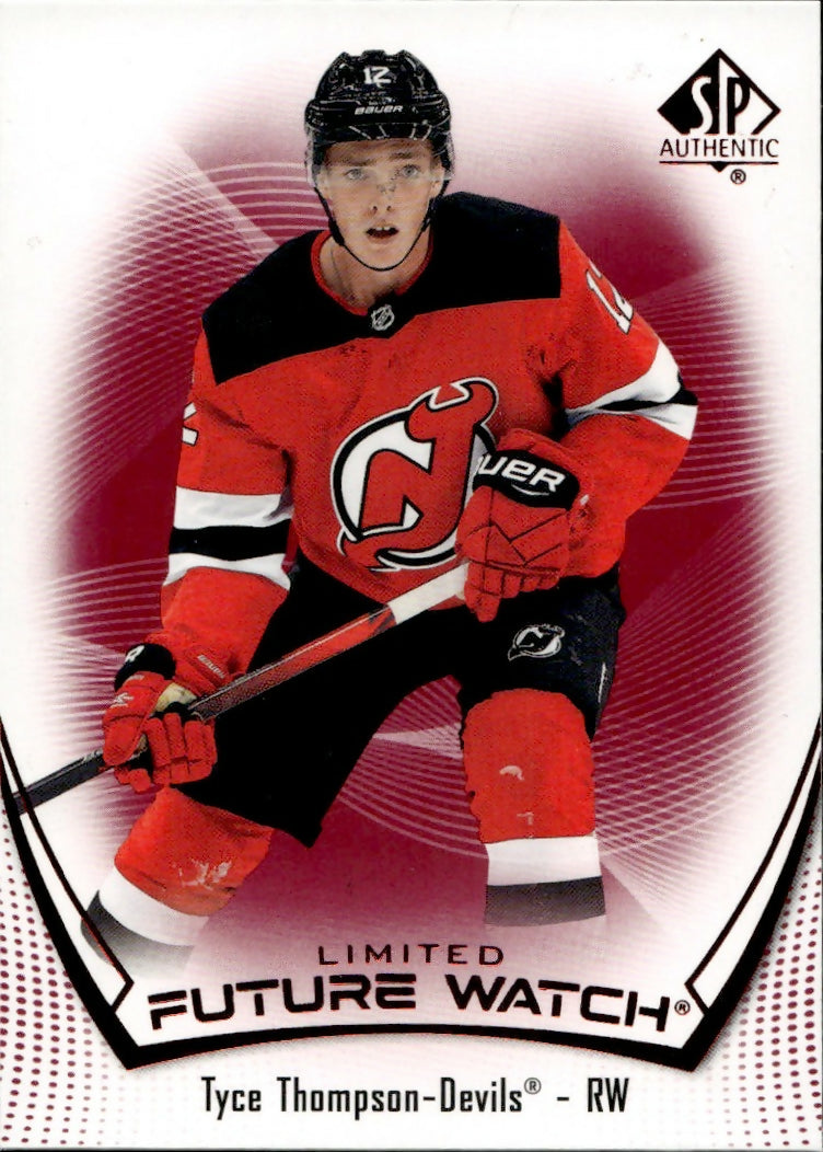 2021-22 Upper Deck SP Authentic Hockey - Base - Future Watch - Limited Red #118 Tyce Thompson - New Jersey Devils - A