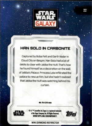 2024 Topps Star Wars Galaxy Chrome - Base #22 Han Solo In Carbonite - B
