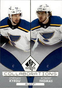 2022-23 Upper Deck SP Authentic Hockey - Collaborations #C-22 Jordan Kyrou - Robert Thomas - St Louis Blues