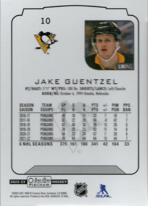 2022-23 Upper Deck O-Pee-Chee Platinum Hockey - Base #10 Jake Guentzel - Pittsburgh Penguins