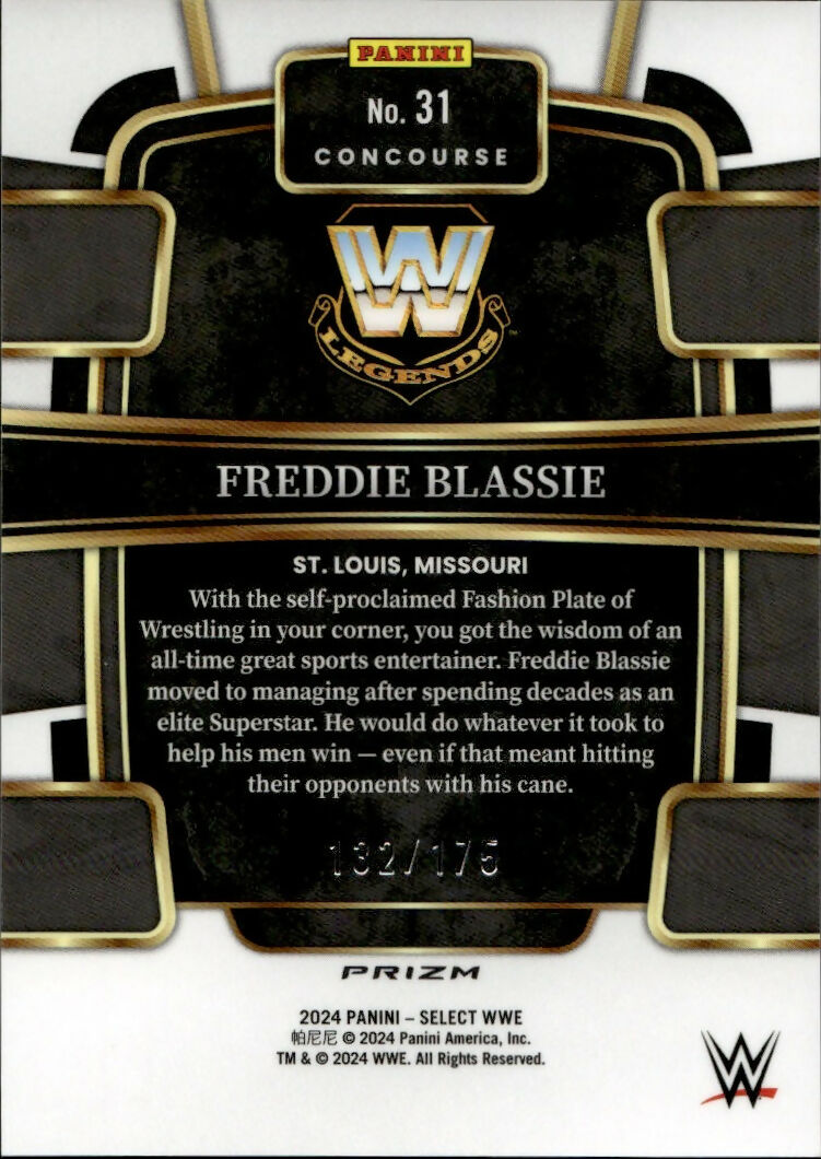 2024 Panini Select WWE - Concourse - Red Prizm :175 #31 Freddie Blassie - B