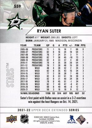 2021-22 Upper Deck Extended Series Hockey - Base #559 Ryan Suter - Dallas Stars