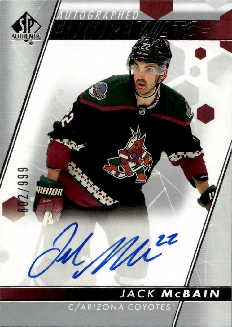 2022-23 Upper Deck SP Authentic Hockey - Base - Future Watch Auto :999 #123 Jack McBain - Arizona Coyotes - A