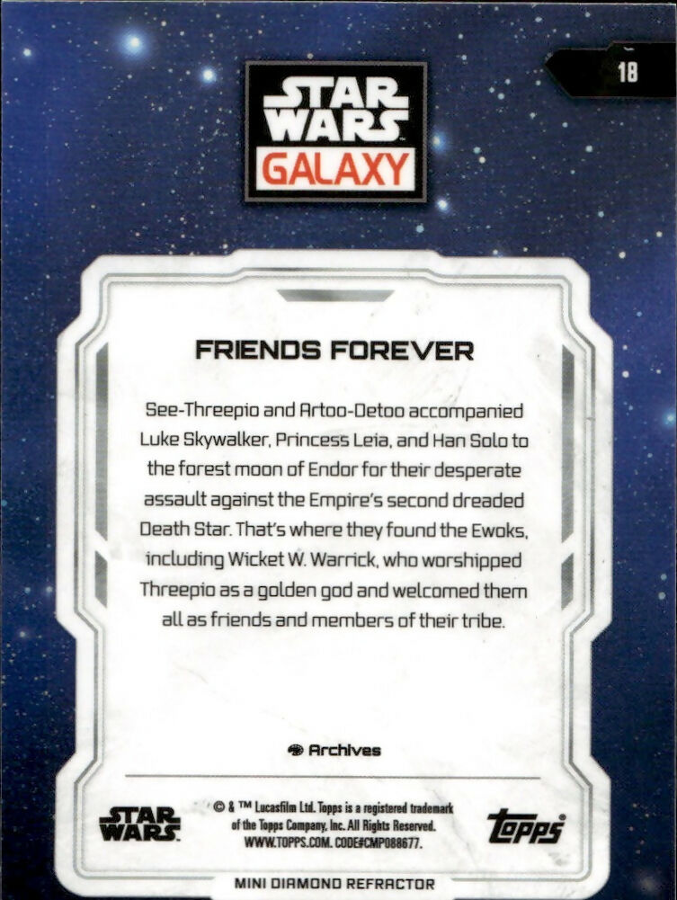 2024 Topps Star Wars Galaxy Chrome - Base - Mini Diamond #18 Friends Forever - B