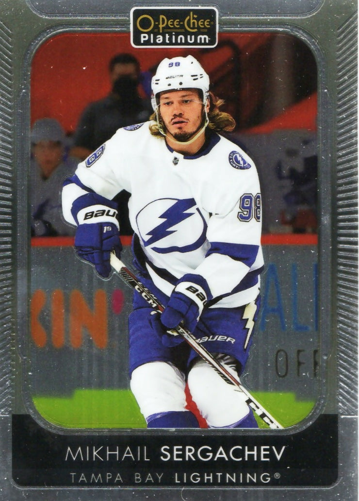 2021-22 Upper Deck O-Pee-Chee Platinum Hockey - Base #130 Mikhail Sergachev - Tampa Bay Lightning - A