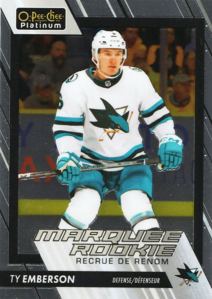 2023-24 Upper Deck O-Pee-Chee Platinum Hockey - Base - Marquee Rookie #292 Ty Emberson - San Jose Sharks - A