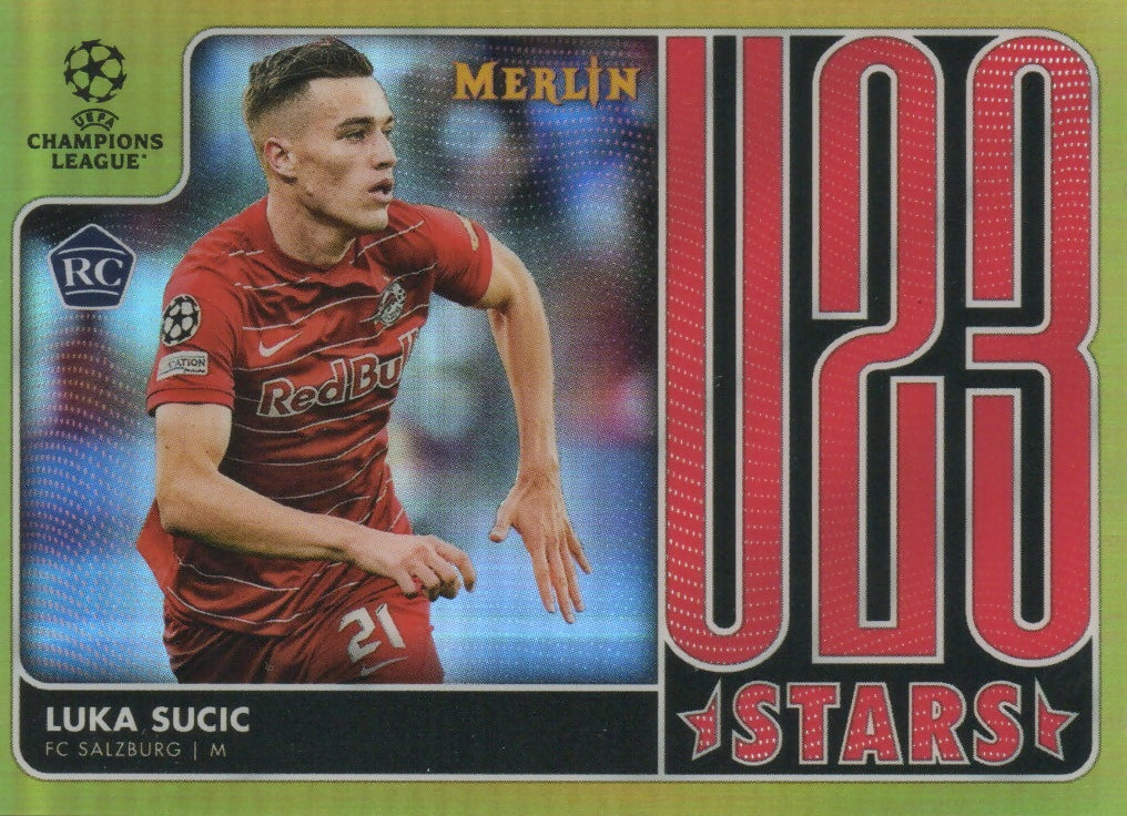 2021-22 Topps Merlin Collection Chrome UCL - U23 Stars - Gold Refractor /50 #U23-14 Luka Sucic - FC Salzburg