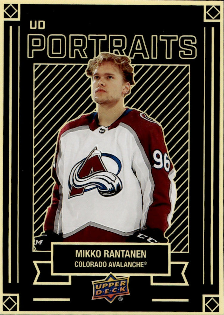 2022-23 Upper Deck Series 1 Hockey - Portraits #P-3 Mikko Rantanen - Colorado Avalanche - A