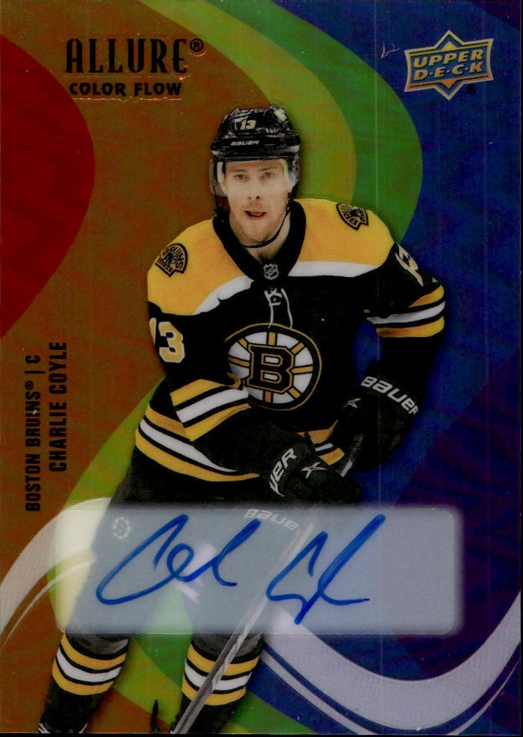 2022-23 Upper Deck Allure Hockey - Color Flow - Full Rainbow Auto #SF-43 Charlie Coyle - Boston Bruins - A