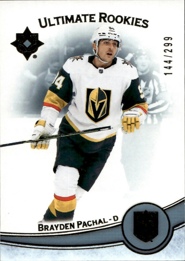 2022-23 Upper Deck Ultimate Collection Hockey - Base - Rookies :299 #115 Brayden Pachal - Vegas Golden Knights - A