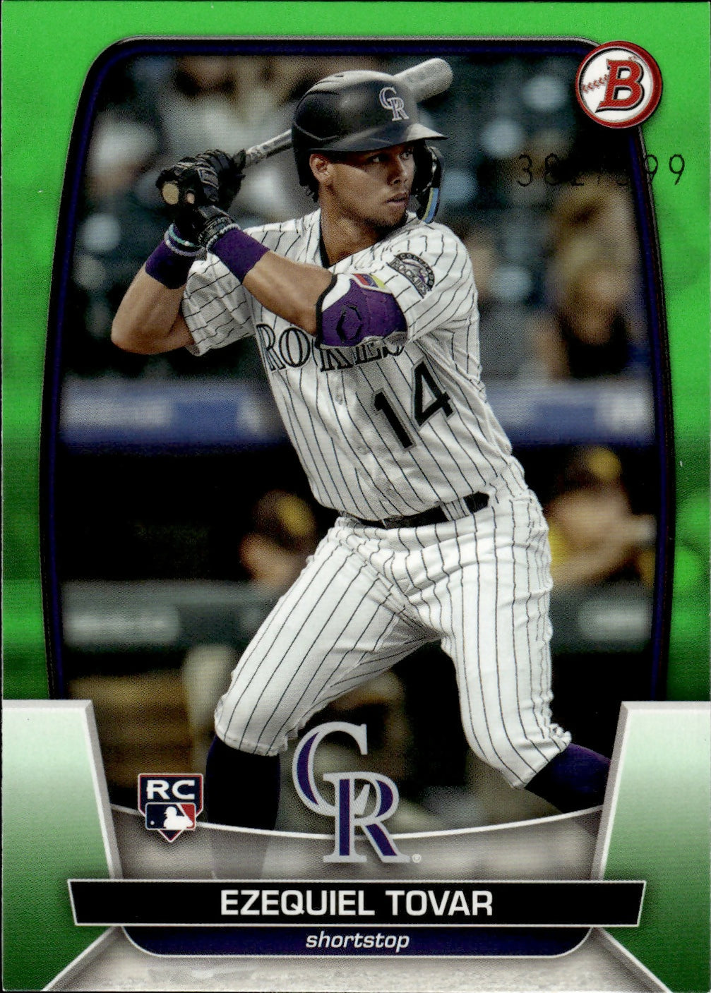 2023 Bowman Baseball - [Base] - Neon Green :399 #15 Ezequiel Tover - Colorado Rockies - A