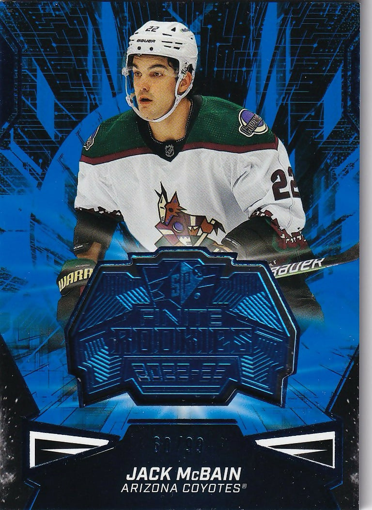2022-23 Upper Deck SPX - Finite Rookies - Platinum :99 #F-33 Jack McBain - Arizona Coyotes - A